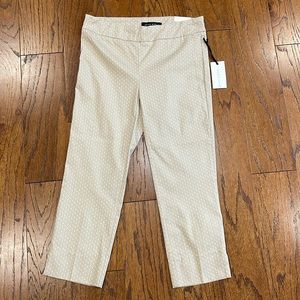 Jasmine & Juliana Tan Stretch Pants with Pattern Print - Never Worn Gem!